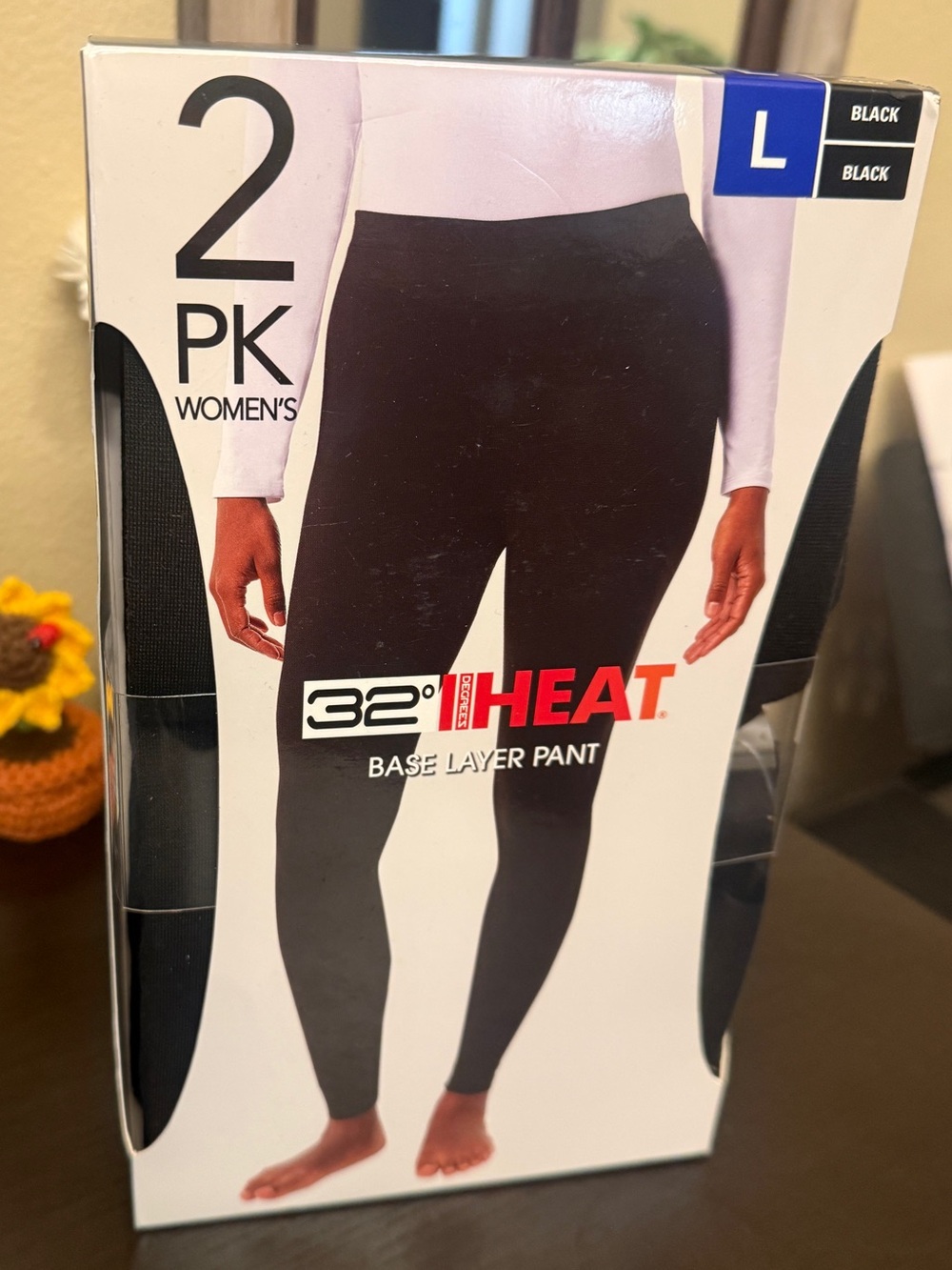 32 Degrees Heat Black Base Layer Pant Leggings 2 Pack Size Large New